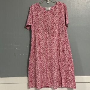 The Vermont Country Store Pink Floral Cotton Dress Sz XL
